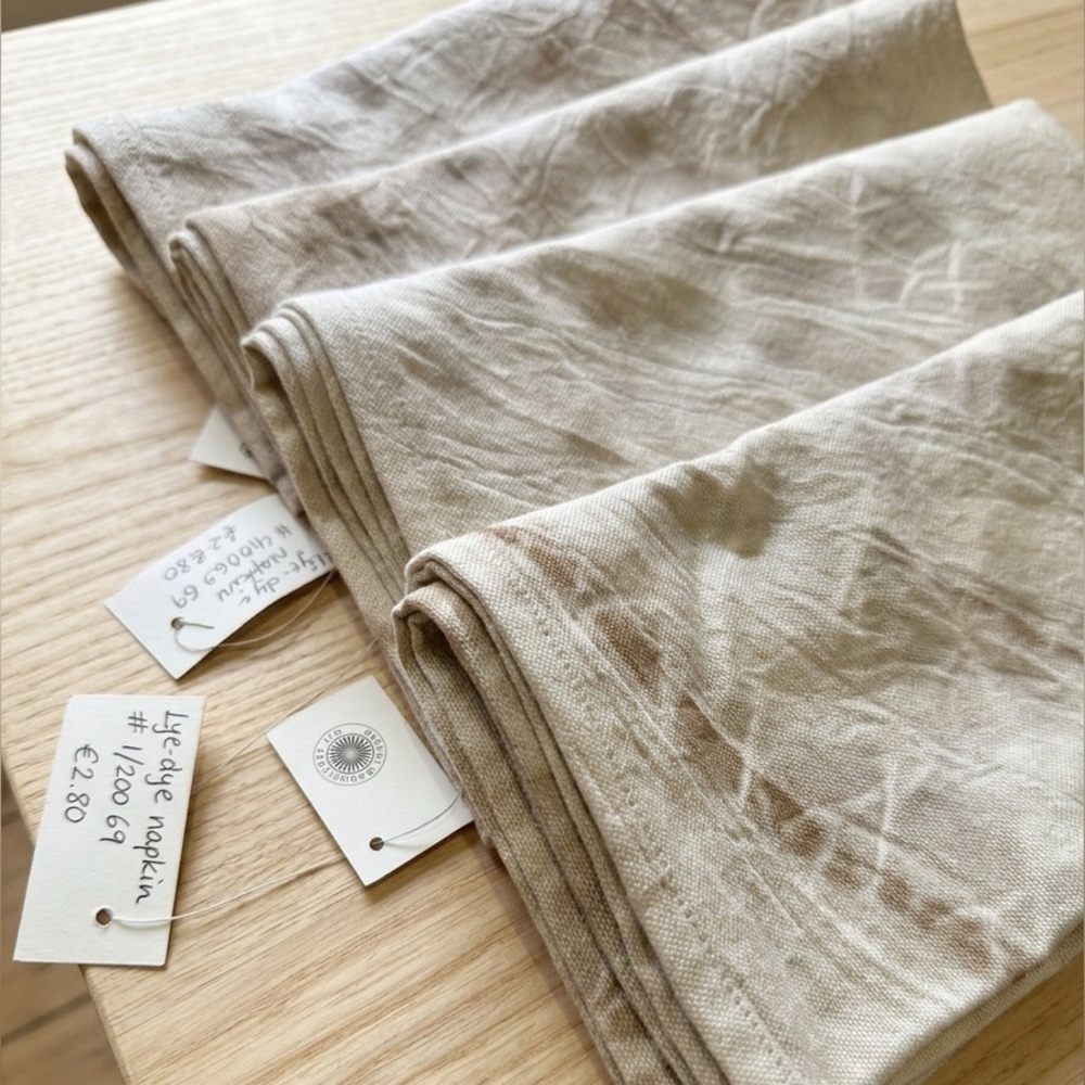 Set of Cream Linen Tie Dyed Napkins